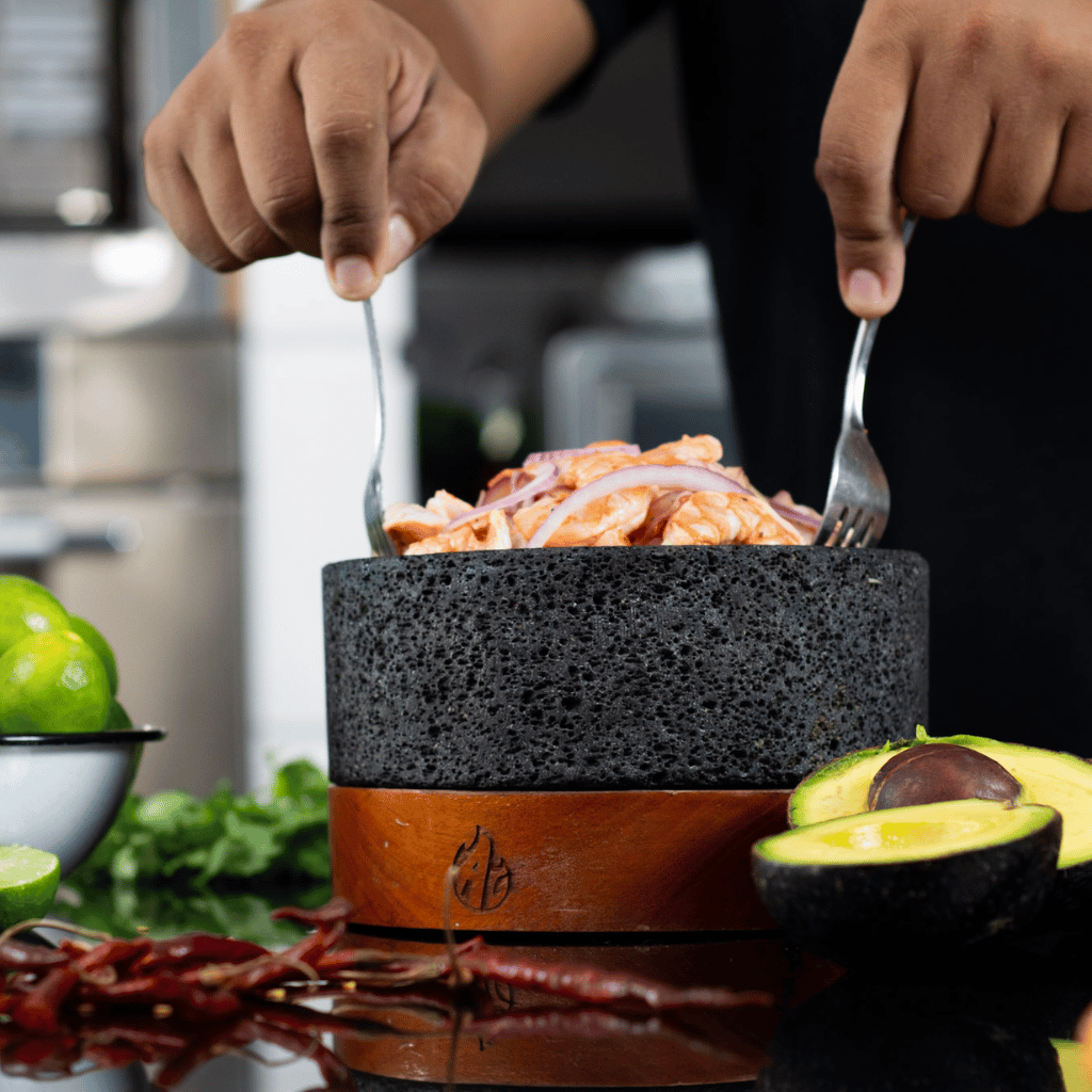 Molcajete mediano 9" AG – Piedra volcánica - Artilleros Grill