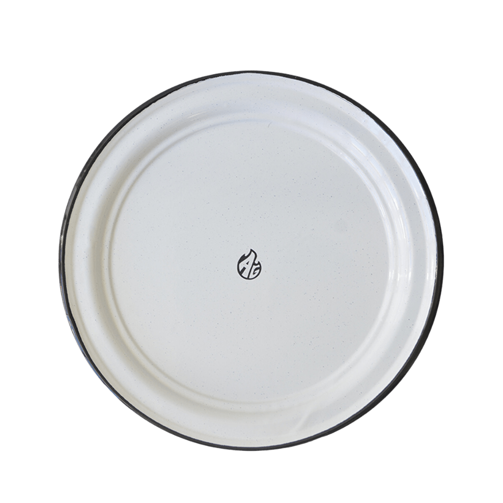 Plato de peltre blanco 30 cm - El botanero - Artilleros Grill